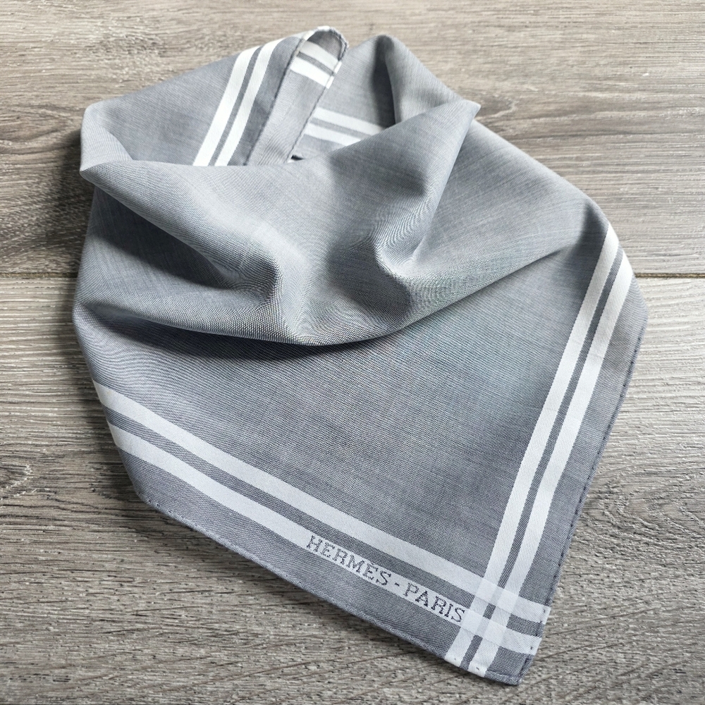 Hermes Vintage Mouchoir Anthracite Handkerchief